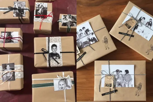 Envoltura con fotografías o recuerdos